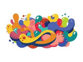 Abstract Flowing Shapes Art with Dynamic Composition vector