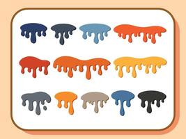Colorful dripping paint blobs in a grid pattern cartoon style illustration vector