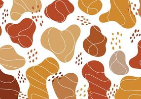 Abstract Pattern of Organic Shapes in Earthy Tones vector