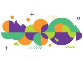 Vibrant Abstract Composition of Interlocking Geometric Shapes vector