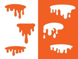 Orange and White Drips in a Graphic Symmetrical and Modern Design vector