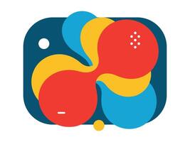 Abstract Composition of Colorful Shapes with Dots and Lines. vector