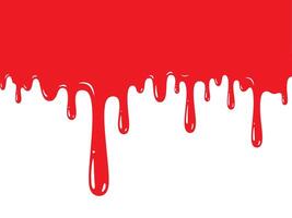 Red Paint Dripping Downward with Smooth, Glossy, and Rounded Forms. vector