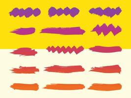 Abstract Colorful Brush Stroke Collection Vibrant Hues and Dynamic Shapes vector