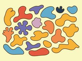 Abstract Colorful Organic Shapes Composition in Retro Style vector