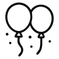 Two Outline Balloons with Curving Strings and Scattered Confetti Dots vector
