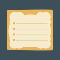 Cute Yellow Sticky Note with List sign in isolated background vector