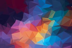 abstract full color low poly background in horizontal screen vector