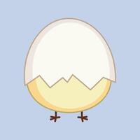 little chick with shell in isolated background vector