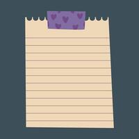 paper with heart pattern tape in isolated background vector