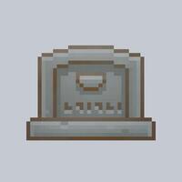 tombstone in pixel art style with isolated background vector