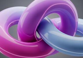 Abstract purple and blue intertwined rings design photo