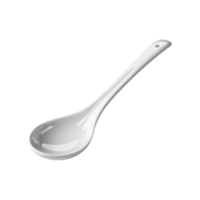 Elegant white porcelain soup spoon isolated transparent background kitchen utensil serving spoon png