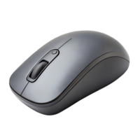 Wireless gray computer mouse isolated on transparent background, sleek design png