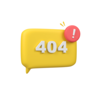 Pop up and alert error 404 isolated 3d render icon illustration png