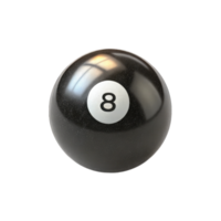 Isolated Black Pool Ball Number Eight Glossy Sphere Transparent Background png