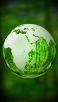 Rotating Glass Earth with Forest in Background video