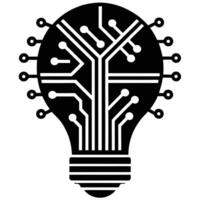 Creative digital lightbulb design showing a circuit board integrated for innovative technology solutions vector