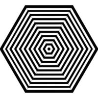 Abstract black and white hexagonal optical illusion creating a geometric pattern on a white background vector