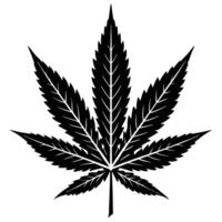 Sleek and minimalist black and white cannabis leaf illustration perfect for multiple uses. vector