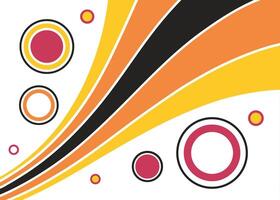 Abstract graphic design with colorful retro style elements and dynamic curved lines on white background vector