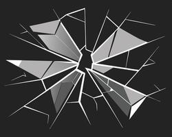 Shattered glass effect illustration with geometric shards and a dark background vector