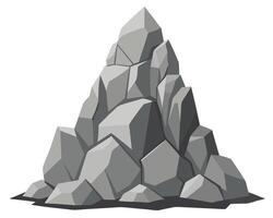 illustration of a grey rock pile isolated on a clean white background vector