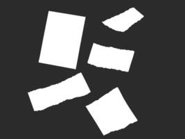 White torn paper pieces scattered against a dark gray background to add visual interest. vector