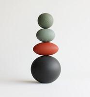 Stacked spheres in varying shades of color photo