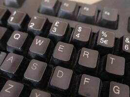 detail of qwerty keyboard keys photo