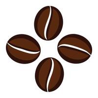 Four stylized coffee beans in a simple design against a plain white background vector
