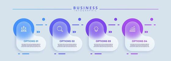 Design template for nfographic labels with icons and 4 options or steps. vector
