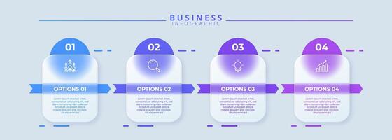 Infographic labels with icons and 4 options or steps. Suitable for process diagrams, presentations, workflow layouts, banners vector