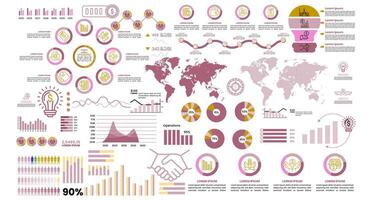 Trending bundle of abstract infographic elements. Business and finance infographic collection. Infographic template collection. Info graph template bundle design used for business and finance vector