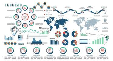 Bundle of abstract infographic elements. Business and finance infographic template collection. Infographic template collection. Info graph template bundle design used for business and finance vector