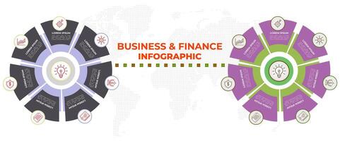 Trending business and finance infographic template design. Creative Info graph template design used for economy, chart, strategy, presentation horizontal template for business and finance vector