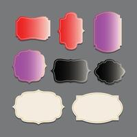 a set of different colored and black frames vector