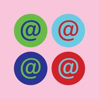 four colorful email symbols on a pink background vector