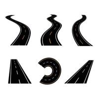a set of four different types of roads vector