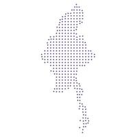 Myanmar map dotted pattern design purple circle vector