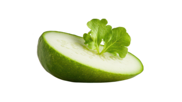 Halved Green Fruit with Cilantro on Transparent Background png