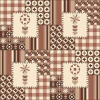 Minimalist Geometric Mid Mod Patchwork Pattern vector
