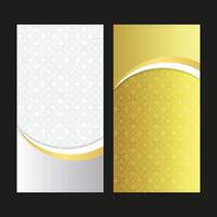Elegant Ornamental Pattern Golden and Silver Abstract Vertical Business Card vector