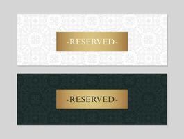 Decorative Reserved Card with Ornamental Pattern Design vector