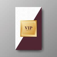 VIP Member Invitation with Gold Frame and Pattern Background. vector
