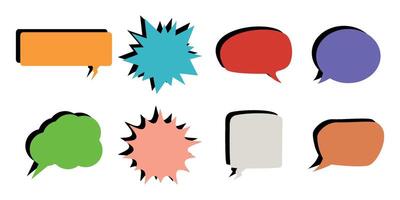 Retro style colorful blank comic speech bubble with black halftone shadow vector