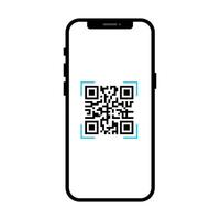 mobile phone with QR code scanner symbol vector