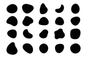 Monochrome abstract organic liquid shapes set for design vector