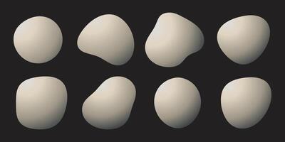 Abstract organic gradient liquid shapes collection with smooth transitions vector