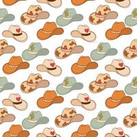 Seamless Cowboy Hat Pattern with Rustic Style vector
